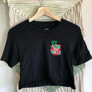 VANS HOLIDAY EMPLOYEE ONLY CROPPED TEE SHIRT XS